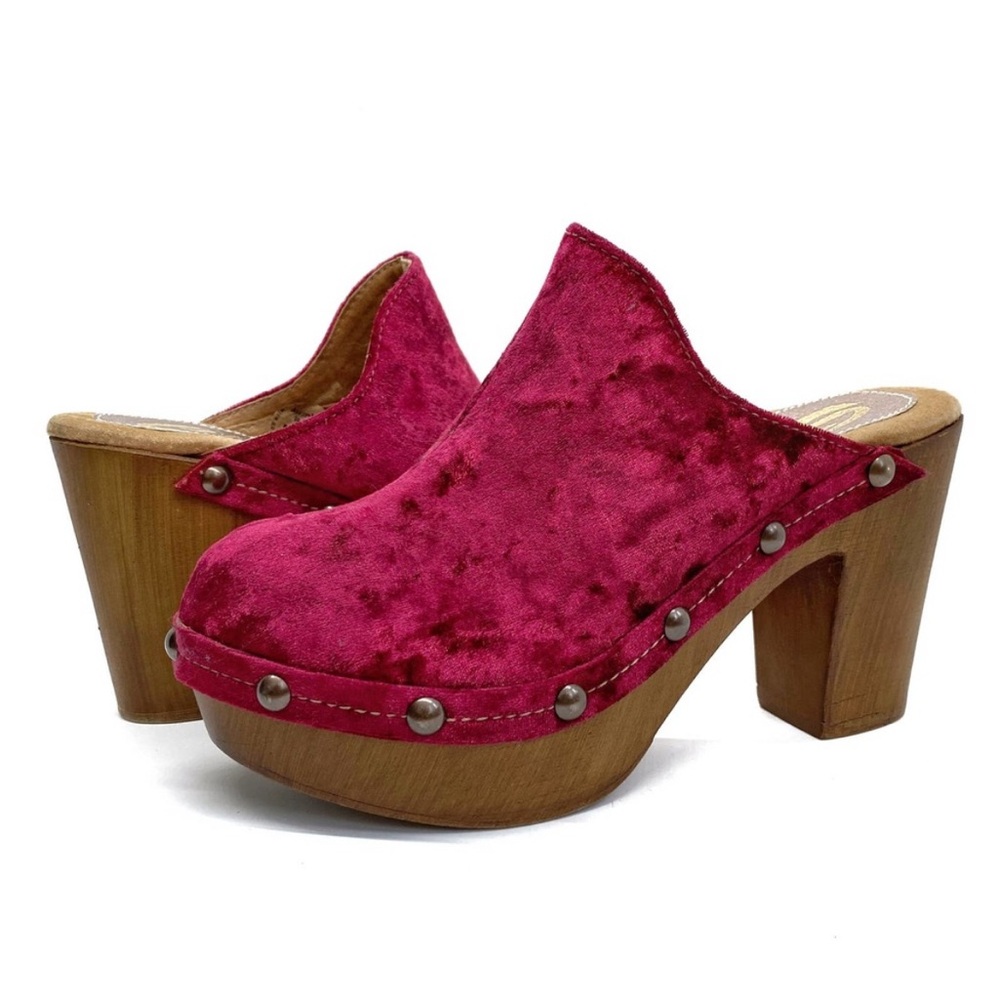 Sbicca vintage collection clog glitzy velvet shoes size 7